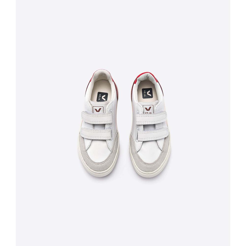 Veja V-12 LEATHER Sneakers Kinderen Wit | NL 873BEX